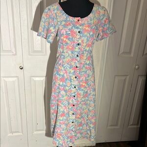 Liz Claiborne Pastel Floral Midi Dress
